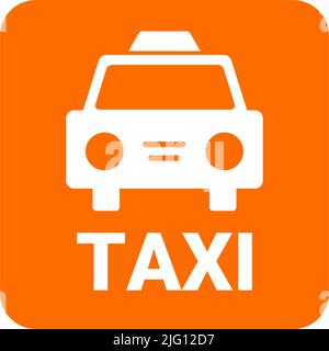 Orange taxi box icon and logo. Cab icon. Editable vector. Stock Vector