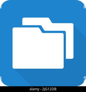 Modern blue shaded folder box icon. Editable vector. Stock Vector
