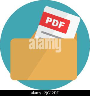 Modern PDF file and folder icons. Editable vectors. Stock Vector