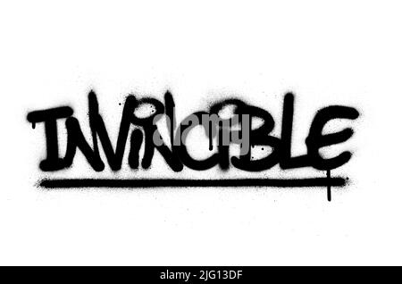 Graffiti invincible word sprayed in black over white Stock Vector