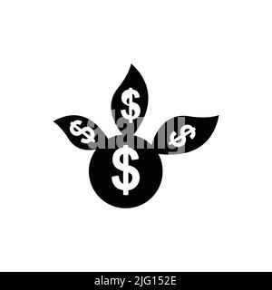 Interest icon and dollar. Suitable for entrepreneur icon, business. Solid icon style, glyph. Simple design editable Stock Vector