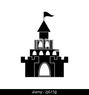 Castle tower icon on white background. Vector illustration Stock Vector