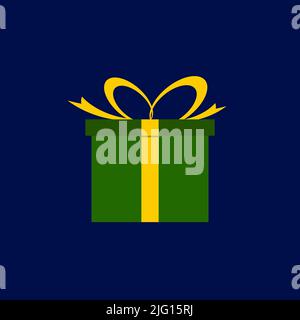 gift box icon vector illustration. Vector gift in flat style Stock Vector