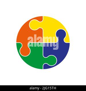 Jigsaw puzzle diagram vector illustration on white background Stock Vector