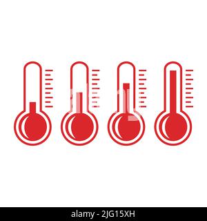 Thermometer vector icon. Cold weather thermometer icon Stock Vector