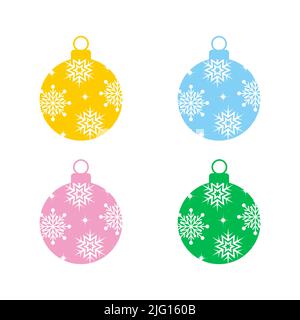Christmas balls icon vector illustration on white background Stock Vector