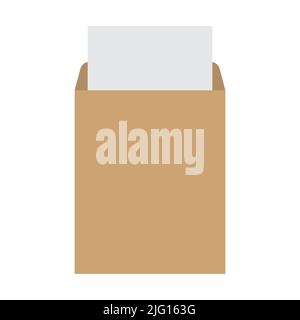 Vector envelope with document. . Envelope email concept Stock Vector