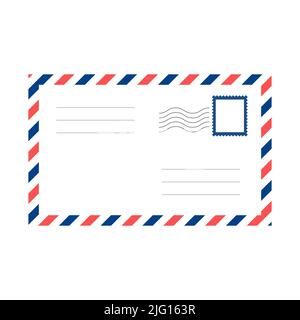 Vector air mail envelope. Blank postal envelope icon Stock Vector