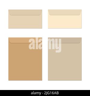 Set envelope icon isolated on white background. Vector illustration Stock Vector