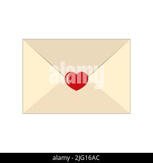 Envelope with heart isolated on white background Stock Vector