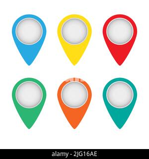 Vector set of map pointers on white background Stock Vector