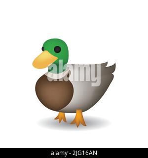 Duck with green head cartoon character illustration Stock Vector Image &  Art - Alamy