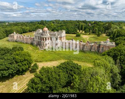 Hamilton Palace near Uckfield, East Sussex, the property belonging to landlord and property baron Nicholas Van Hoogstraten.  abandoned Sussex mansion. Stock Photo