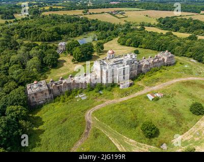 Hamilton Palace near Uckfield, East Sussex, the property belonging to landlord and property baron Nicholas Van Hoogstraten.  abandoned Sussex mansion. Stock Photo