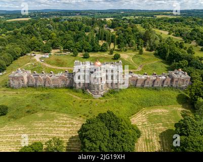 Hamilton Palace near Uckfield, East Sussex, the property belonging to landlord and property baron Nicholas Van Hoogstraten.  abandoned Sussex mansion. Stock Photo