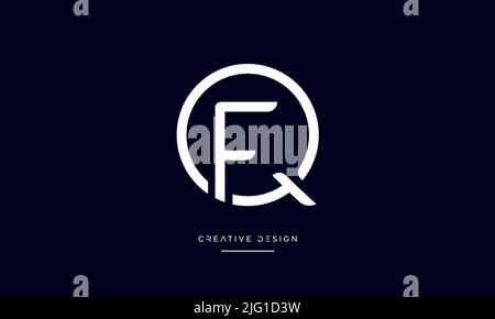 Alphabet Letters QF, FQ, Q or F Abstract Icon Logo Stock Vector