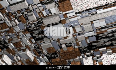 Multicolored squares and rectangles of different sizes.Motion. Soft white and beige geometric shapes in 3d format that change size and color. High qua Stock Photo
