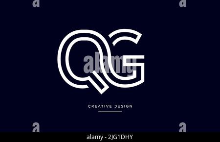 Alphabet Letters QG, GQ, Q or G abstract Icon Logo Stock Vector