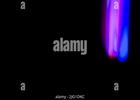 Abstract bokeh dark background with reflections of neon rays  for showing products Stock Photo