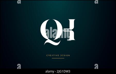 Alphabet Letters QH, HQ, Q or H Abstract Logo Icon Monogram Stock Vector