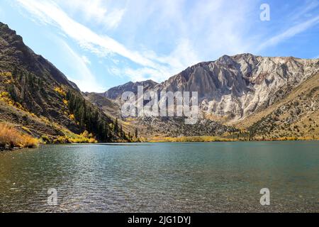 A view of Convict Lake, located just outside of town in the Mammoth Lakes basin, California Stock Photo