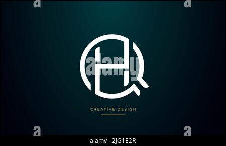 Alphabet Letters QH, HQ, Q or H Abstract Logo Icon Monogram Stock Vector