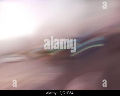 Blurred motion abstract blur city bokeh lights. City modern beautiful bright background. Stock Photo