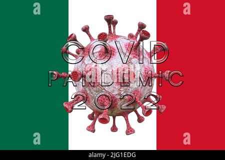 COVID-19 pandemic, COVID 2022 restart COVID in Mexico 2022, 3D work and 3D image Stock Photo