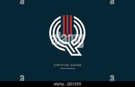 QI, IQ, I or Q Alphabet Letters Abstract Icon Logo Stock Vector