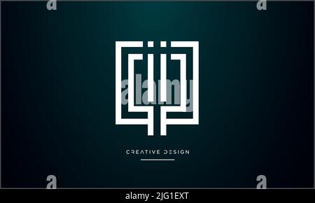 QI, IQ, I or Q Alphabet Letters Abstract Icon Logo Stock Vector