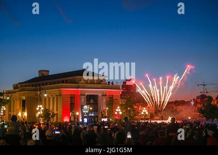 Canada Day fireworks, Victoria, British Columbia, Canada Stock Photo