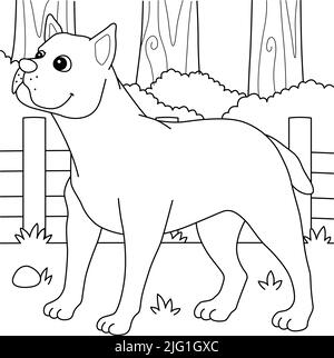 Cane Corso Dog Coloring Page Colored Illustration Stock Vector Image ...