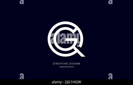 Alphabet Letters QG, GQ, Q or G abstract Icon Logo Stock Vector
