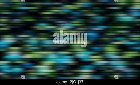 Glitch and pixel noise dynamic visual effect on a screen. Motion. Color distortions with blurred blinking horizontal stripes Stock Photo