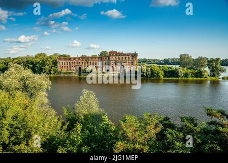 Nowy Dwor Mazowiecki, Poland - August 12, 2021. Granary of the Modlin Fortress in Summer Stock Photo