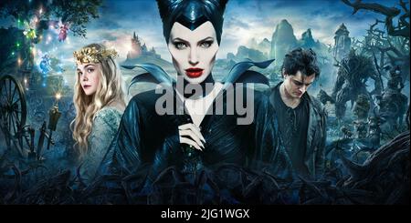 FANNING,JOLIE,RILEY, MALEFICENT, 2014 Stock Photo