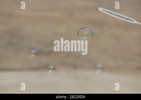 Floating Bubble In The Air Stock Photo