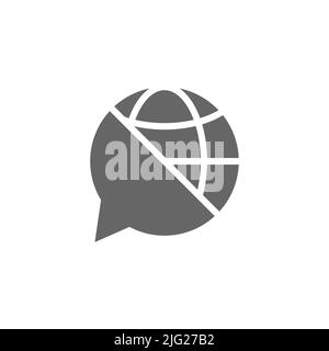 Translation globe glyph icon, outline vector sign, linear style pictogram isolated on white. Symbol, logo illustration. glyph design. Pixel perfect gr Stock Vector