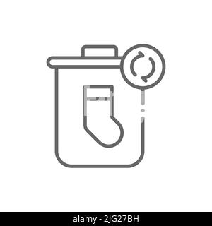 Textile recycling bin line icon. linear style sign for mobile concept and web design. Clothes waste outline vector icon. Symbol, logo illustration. Ve Stock Vector