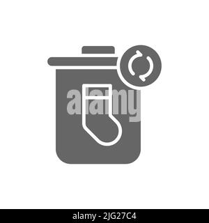 Textile recycling bin glyph icon. linear style sign for mobile concept and web design. Clothes waste glyph vector icon. Symbol, logo illustration. Vec Stock Vector