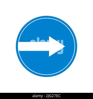 Turn right ahead traffic sign flat icon, vector sign, colorful pictogram isolated on white. Symbol, logo illustration. Flat style design Stock Vector