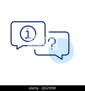 FAQ and support messaging icon. Pixel perfect, editable stroke Stock Vector