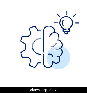 Setting your brain to be more creative and productive. Pixel perfect, editable stroke line art icon Stock Vector