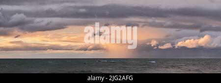 Sunset Rain Clouds Stock Photo