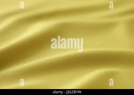 Olive wavy fabric textured background, cloth texture backdrop Stock Photo