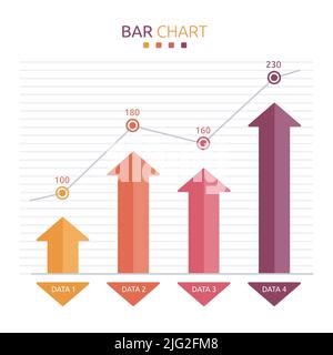 Arrow Bar Graphic Chart Statistic Data Infographic Stock Vector