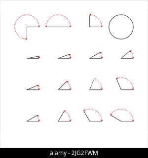 Angle Icon Collection Vector Art Illustration Stock Vector