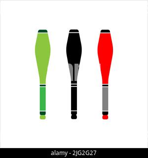 Juggling Clubs Icon, Club, Pin, Baton Vector Art Illustration Stock Vector