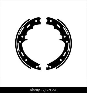 Drum Brake Shoe Icon, Automobile Brake Part Vector Art Illustration Stock Vector