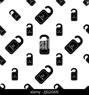 Door Hanger Tag Icon Seamless Pattern, Door Hanger Sign, Please Do Not Disturb Vector Art Illustration Stock Vector